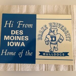 vtg Drake University Home of the Bulldogs 1x postccard